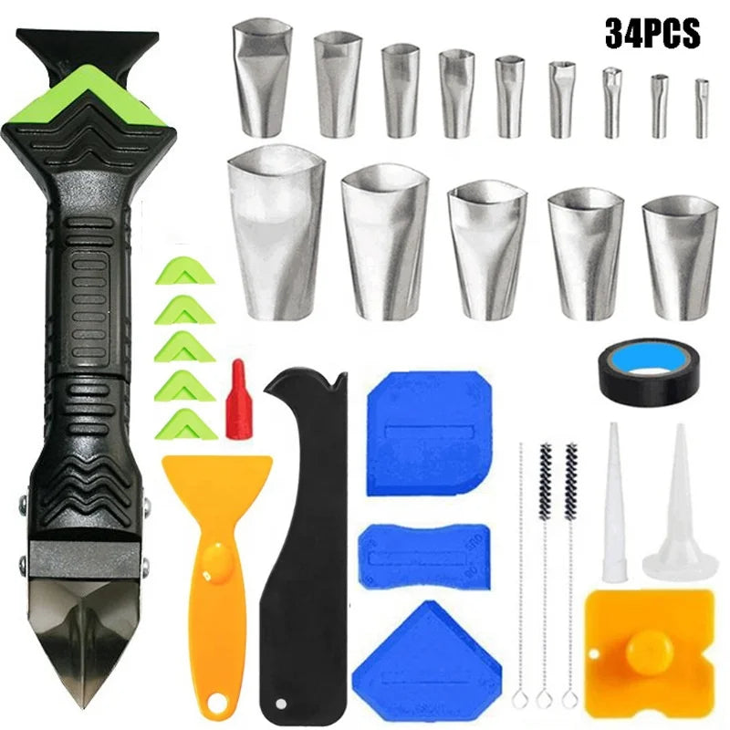 34 Pcs Plastic Caulking Remover Tool /Plastic Silicone Sealant Caulking Tools Kit