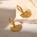Factory Holiday Gift Gold Plated Gloss Stainless Steel Earrings Premium Half Circle Scalloped Drop Earrings for Women Girls