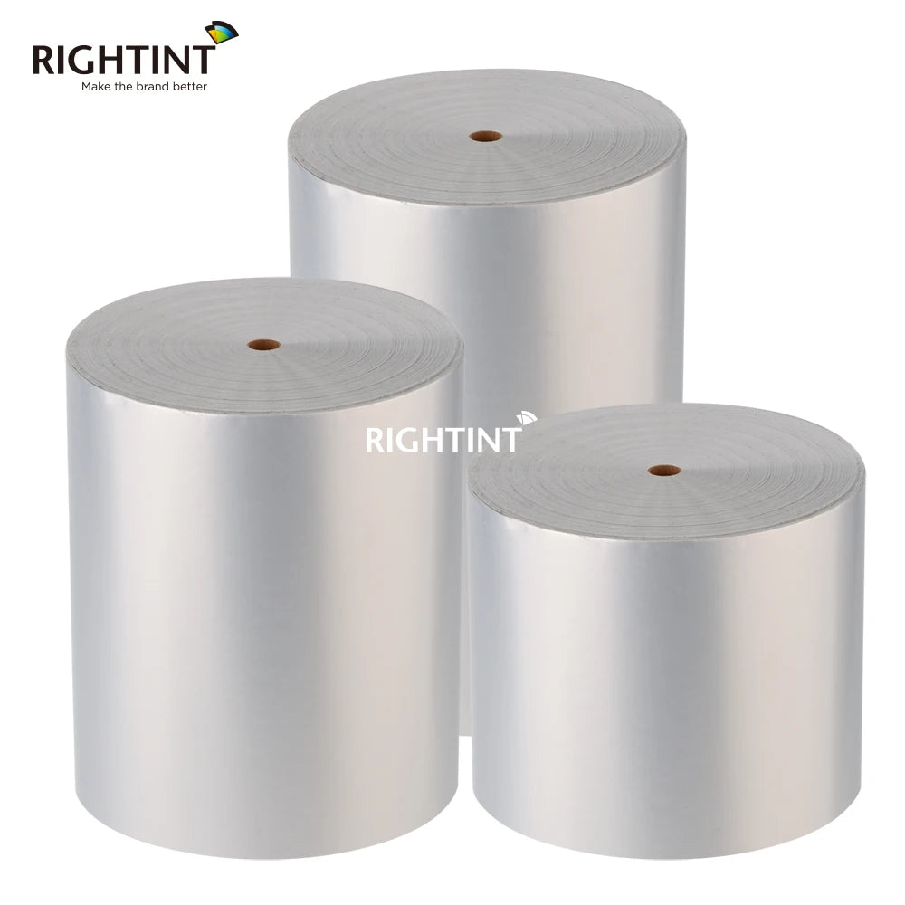 Flexography Custom Design Label Jumbo Roll 50Mic Matte Silver PET Label