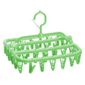 HelloWorld 32 Clips Folding Socks Clothes Hanger Rack Clothespin Clothes Drying Rack Closet Wardrobe Organizer Blue/Green/Pink
