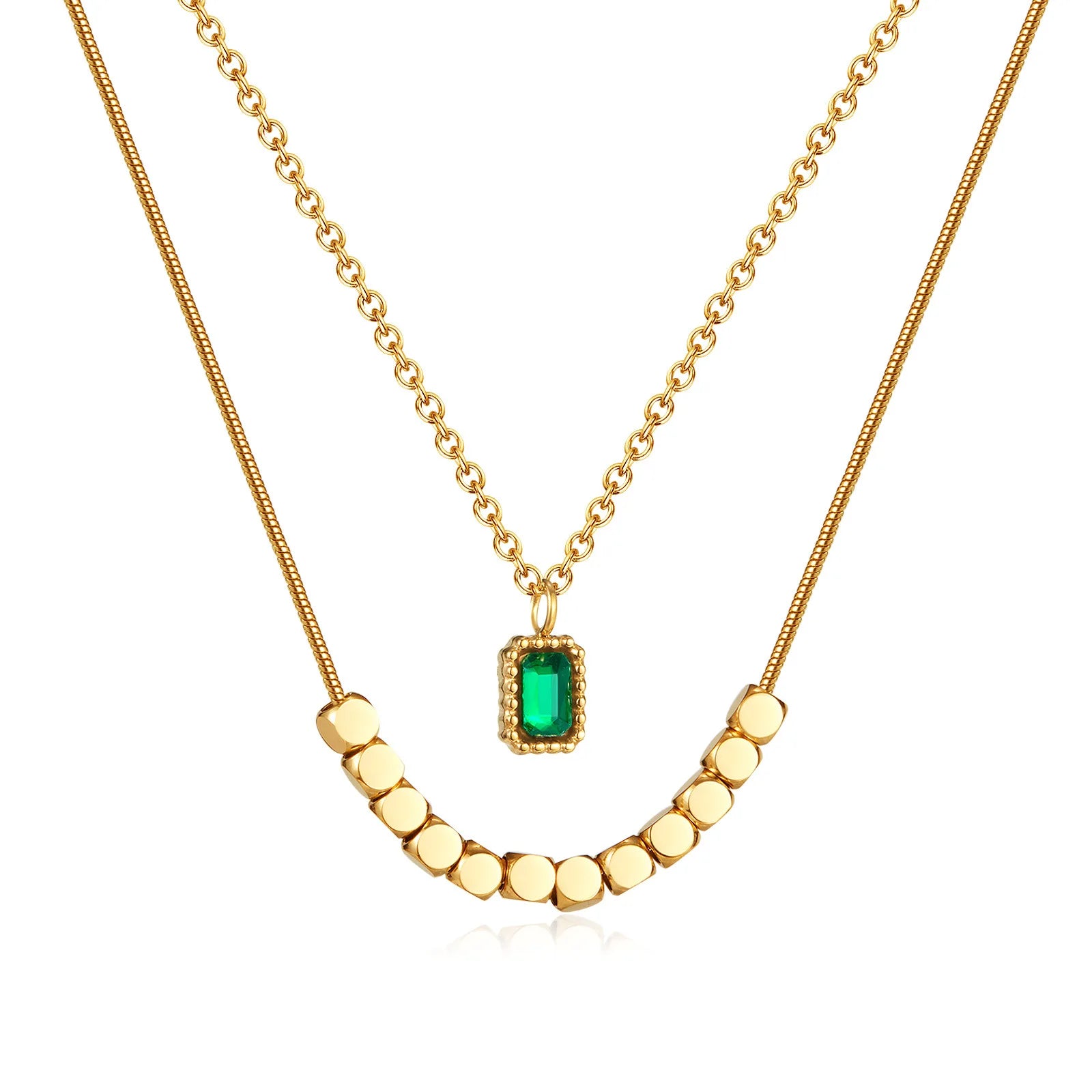 High-Grade Stainless Steel Crystal Necklace Trendy Classic Fashion with Light Niche Luxury Simple Collarbone Chain Jewelry