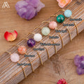 Classic Gold Plated 12mm Round Gemstone Beads Bracelet Handmade Chain for Gift or Party for Friendship Bracelets