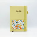 Wholesale Promotional A5 Daily Planner Waterproof PU Leather Paper Antifouling Yellow Black Plant Weekly Spiral Tabs Stationery