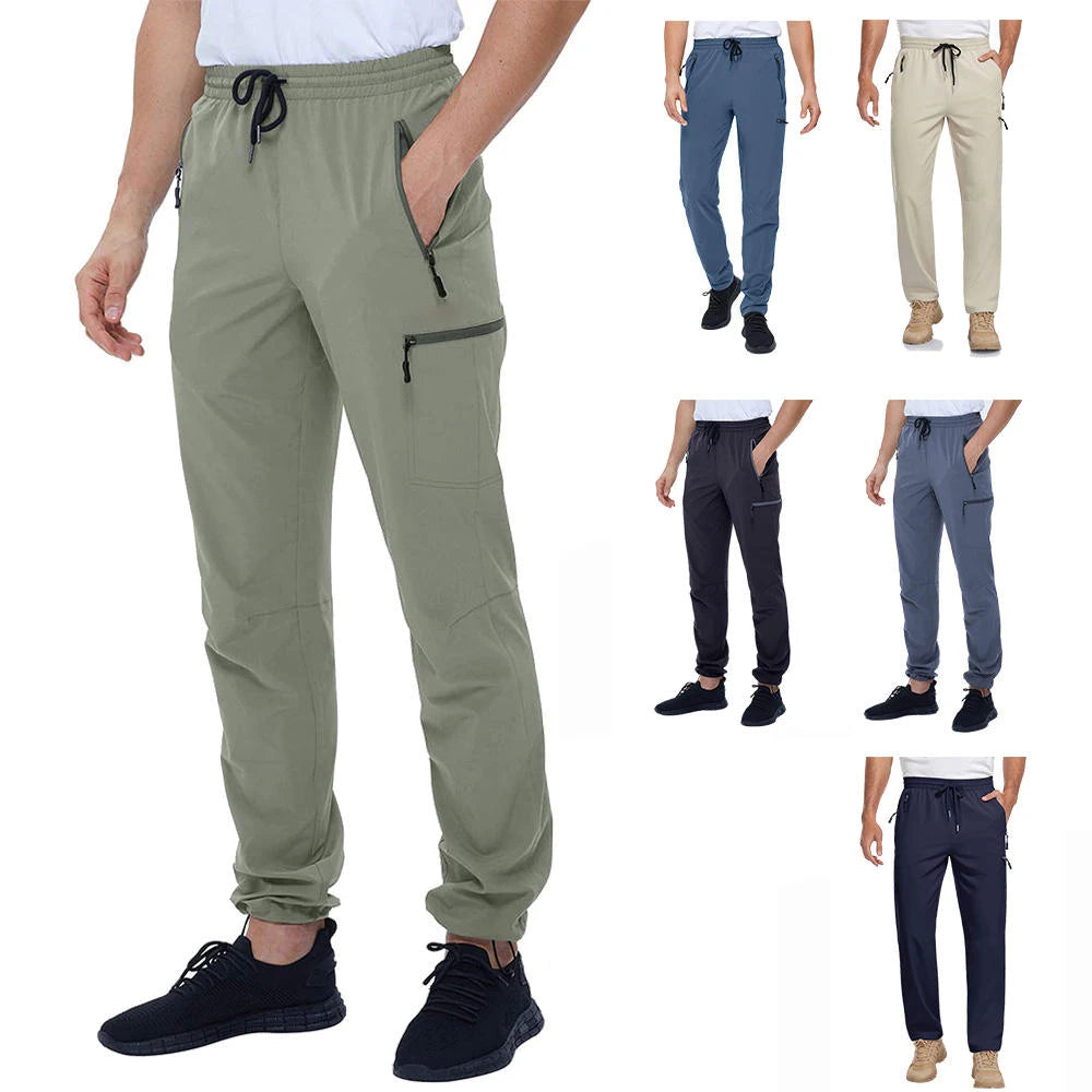 Custom Logo Men's Outdoor Hiking Waterproof Pants Lightweight Casual Cargo Pants Trousers With Multi Pocket