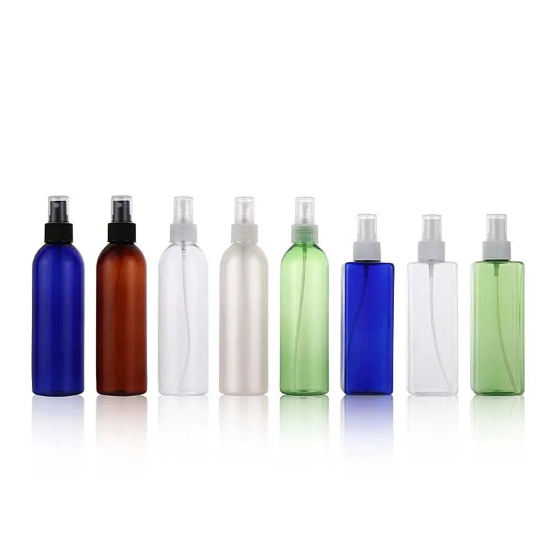 Empty Fine Mist PET 150ml 200ml 250ml 500ml Amber White clear Plastic Spray Bottle for Cosmetic Packaging