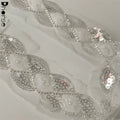 Factory Wholesale 4cm White 3d Flower Silver Sequins Saree Border Lace