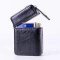 Yamo Luxury Pu Leather Rectangular Cigarette Case Buckle Opening Integrated Lighter for 20 Cigarettes Portable Design for Men