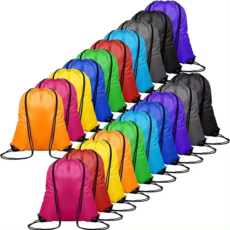 Portable Waterproof Polyester Fashion Eco Friendly Customizable String Sack Cinch Drawstring Bag with Zipper Closure Unisex