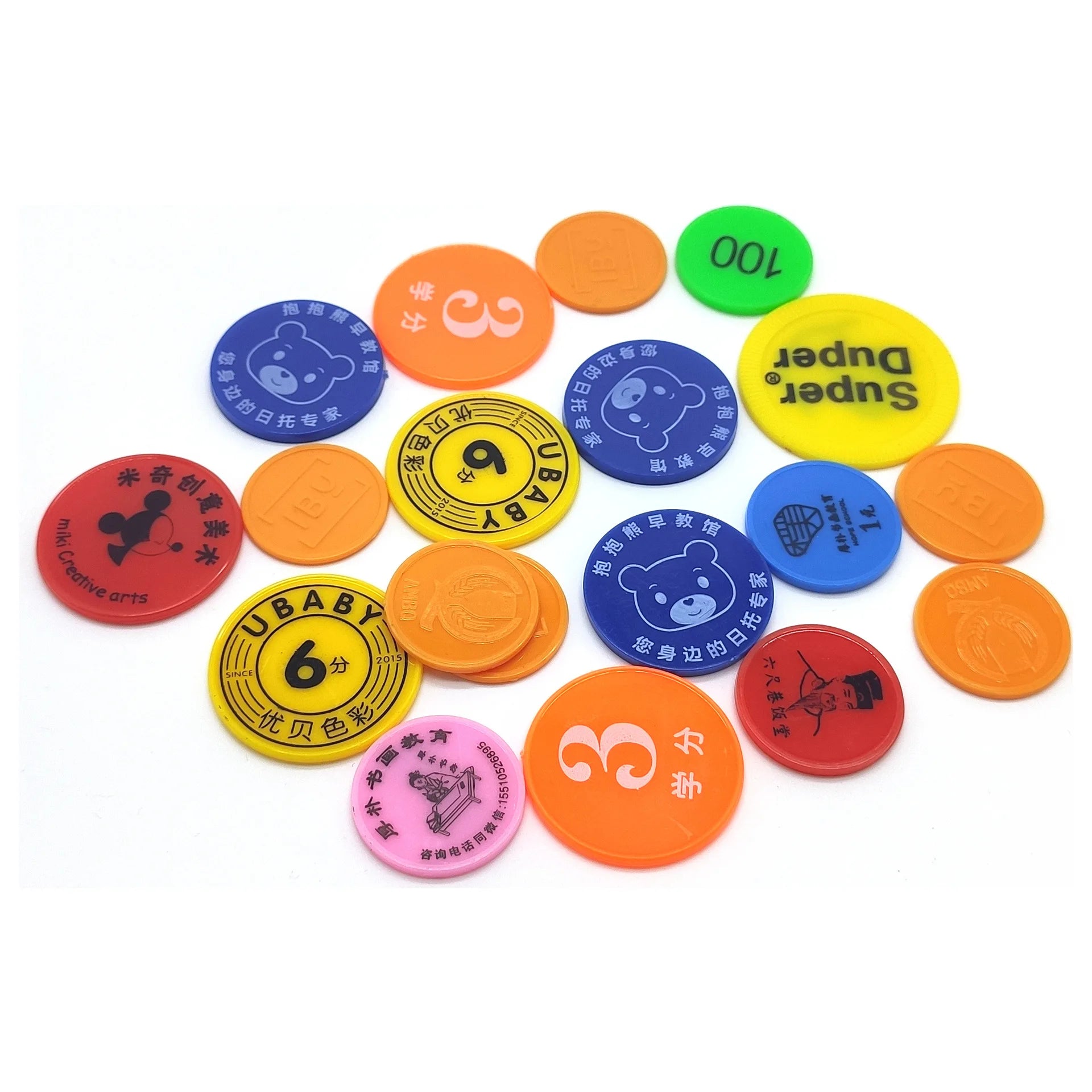 China Manufacturer Wholesale Custom Game Tokens Plastic Token Coin