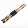 Luxury Metal Handle Double-end Poly Gel Nail Brush Tools Manicure Art Gel Sculpting Builder Brush with Spatula Poly Gel Brush