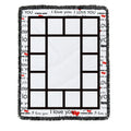 RubySub Flannel I LOVE YOU 15 Panel Sublimation Blanket Blanks Sublimation Panel Blankets with Tassel