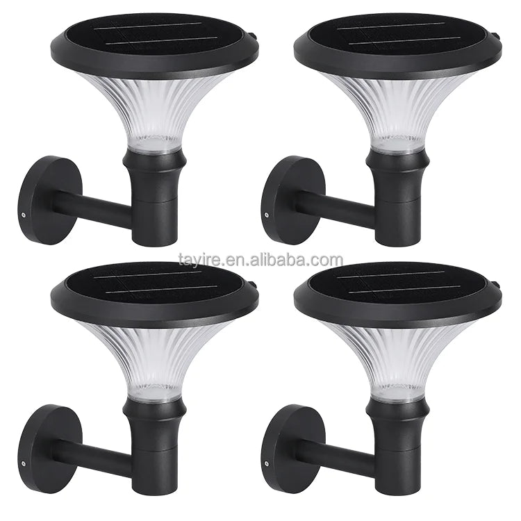 New Trend Outdoor Solar LED Wall Light Mains Powered IP65 Die-cast Aluminum Alloy Corridor Balcony 2835leds Solar Wall Light