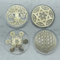 Wholesale Round Selenite Charging Plate Gold 7 Chakra Selenite Crystal Plate Slice