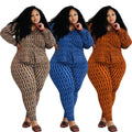 F88392 New Arrival Plus Size Women Clothing Two Piece Pants Set Women Pants and Shirt Set