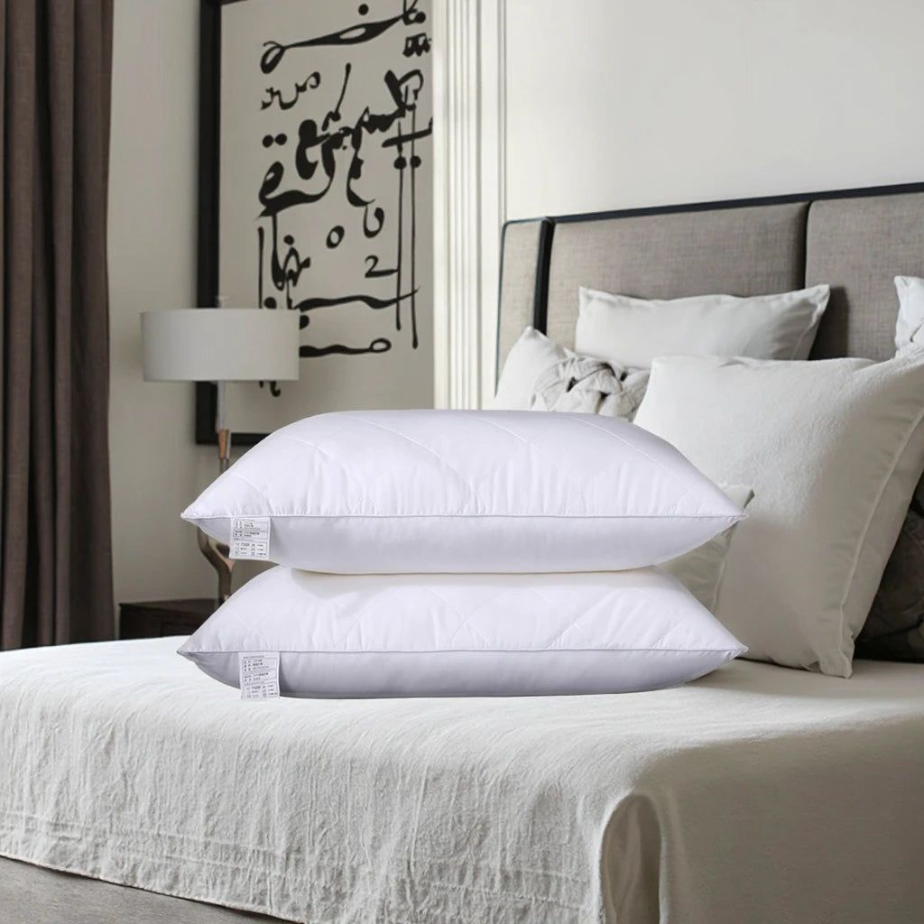 Hot Sale Modern 100% Cotton Hotel Bed Pillows Solid Pattern 200TC Fabric for Comfortable Neck Support Healthy Sleep