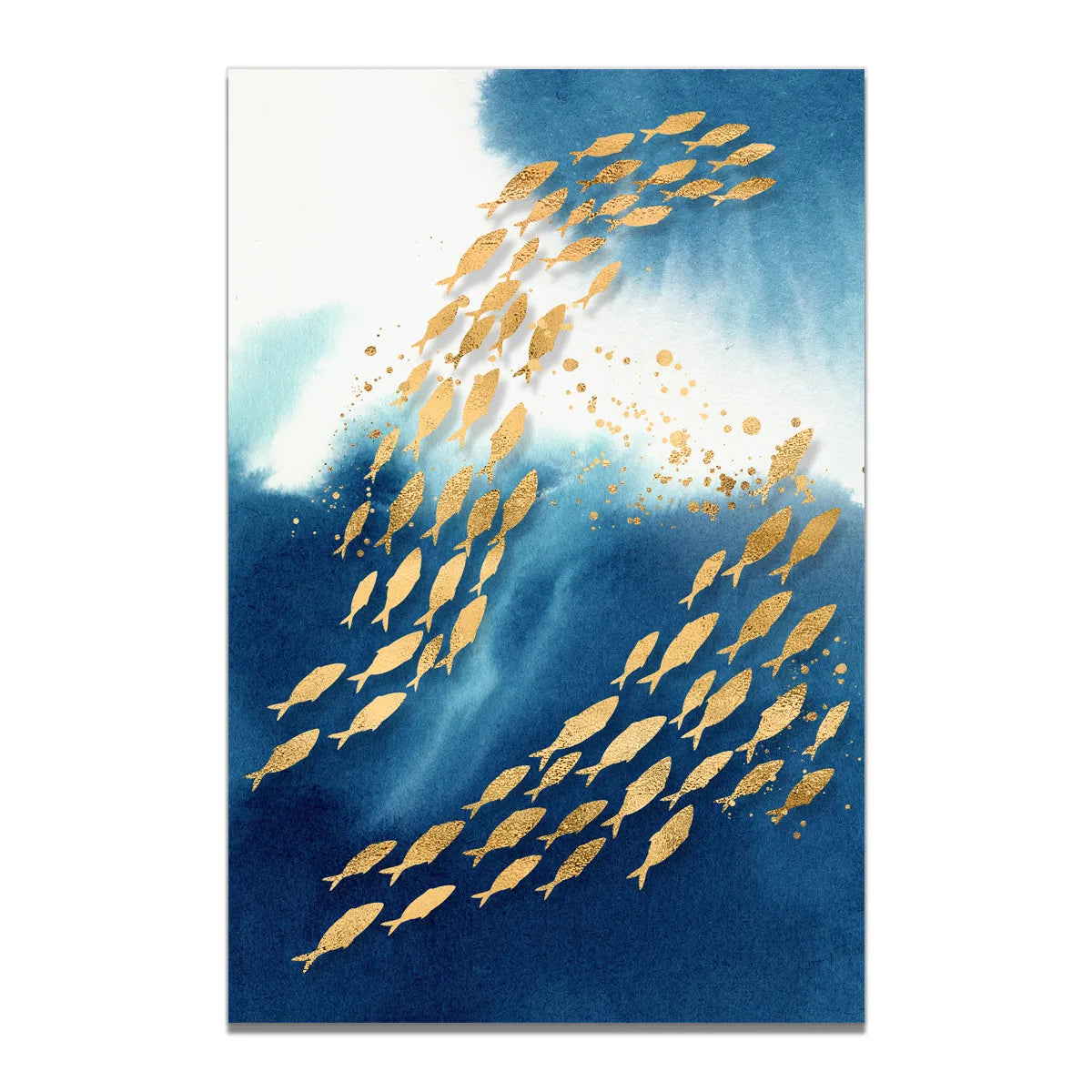 Abstract Nature View Gold Fish Moon Canvas Poster Art Print Home Wall Decor Oil Painting on Canvas Poster Print Wall Art Picture