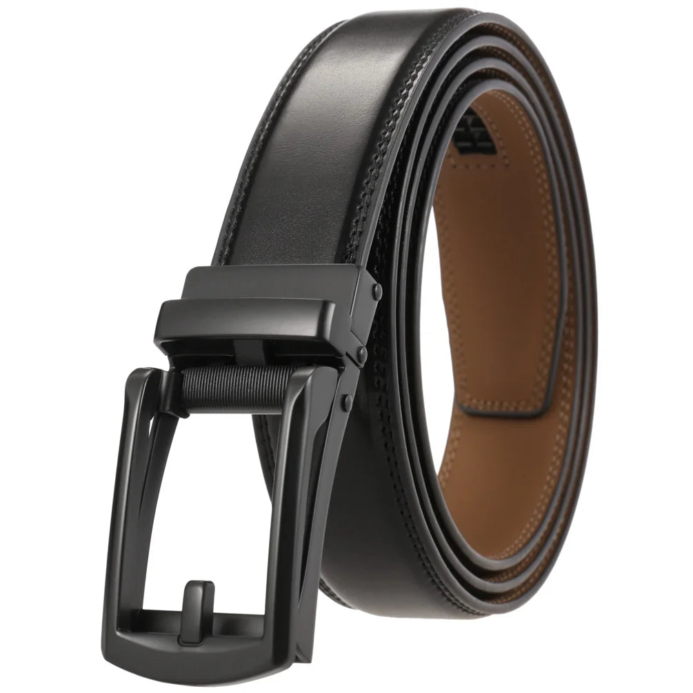 LY33-000015-2 Factory Custom Men Belt Men's Elastic Alloy Belt Buckle Luxury Customized Genuine Leather Belts for Men