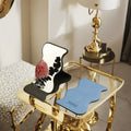 Creative Household Decor Mirror Modern Design PU Leather Desktop Stand Cosmetic Makeup Mirror Looking Glass with Custom Logo