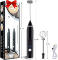 High Efficiency  Electric Handle Foam Coffee Machine USB Rechargeable 3 Whisk Coffee Milk Frother Portable Milk Frother