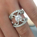 CAOSHI Wholesale Price Cubic Zirconia Engagement Ring Jewelry Birthday Present Pretty Women Flower Round Diamond Rings