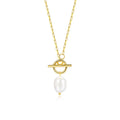 Fashion Jewelry Baroque Pearl Necklace S925 Sterling Silver Link Chain Freshwater Pearl Necklace