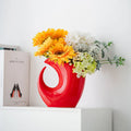 INS Creative Simple Art Ceramic Vase Handmade Minimalist Design Functional Tabletop Ornament for Home TV Cabinet Desktop Display
