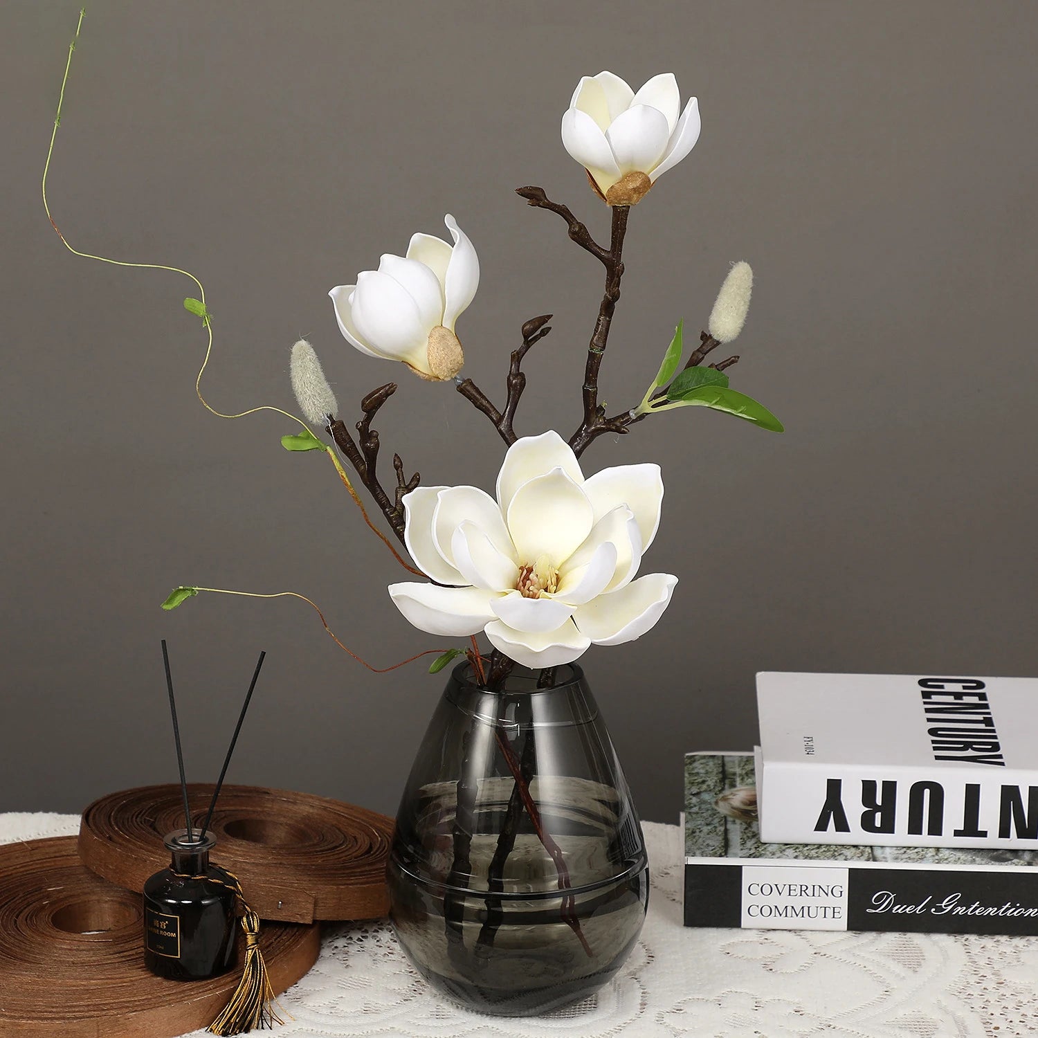 O-X690 Wholesale Foam Flowers magnolia White Red pink Artificial Christmas Flowers magnolia Real Touch magnolia Flower