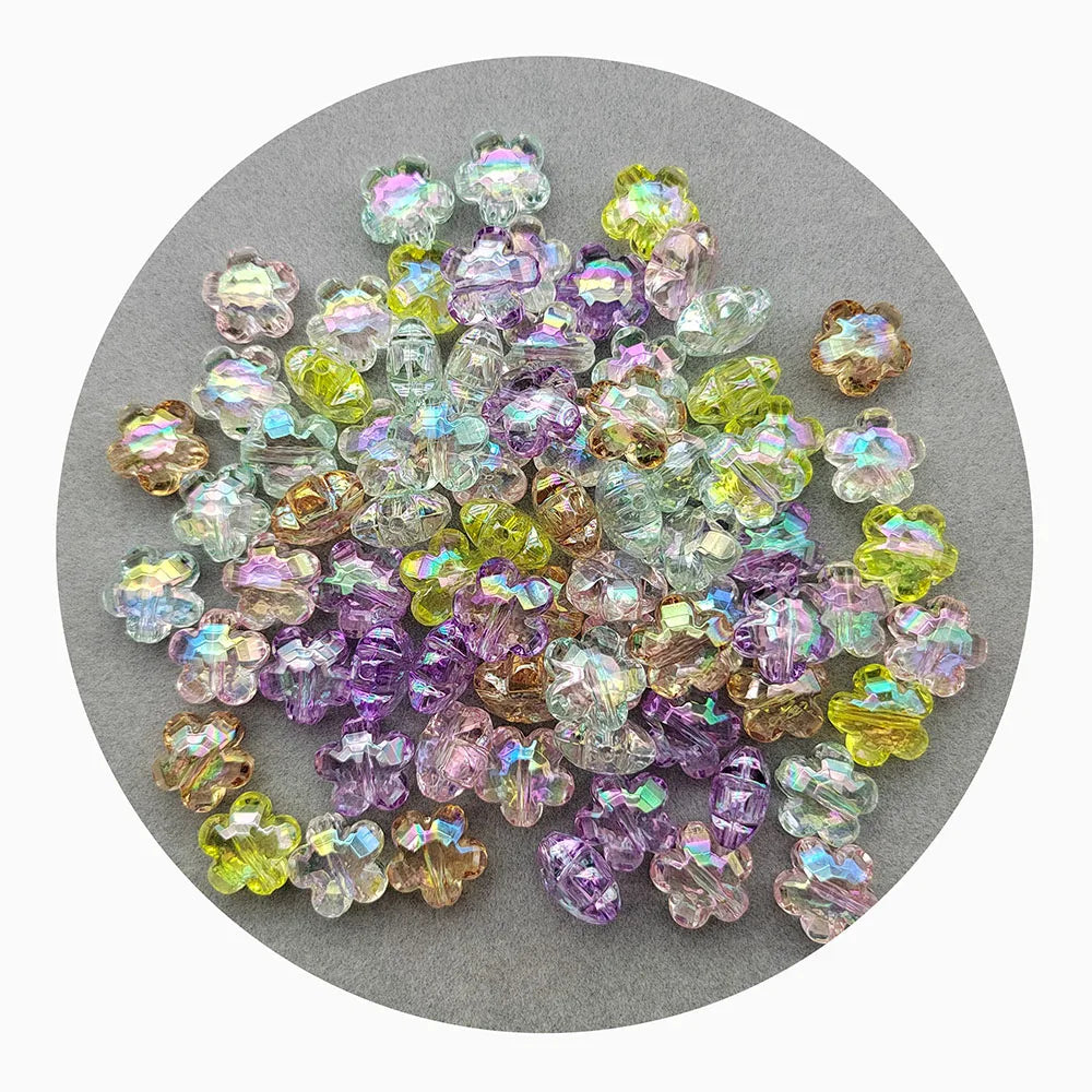 Mixed Color AB Flower Acrylic Beads Loose Spacer Beads for Jewelry Making DIY Charms Bracelet Necklaces Accessories