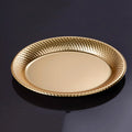 XUELI Catering Events Bulk Wedding Banquet Tableware Eco-friendly Disposable Metallic Gold Silver Plastic Plates Stackable
