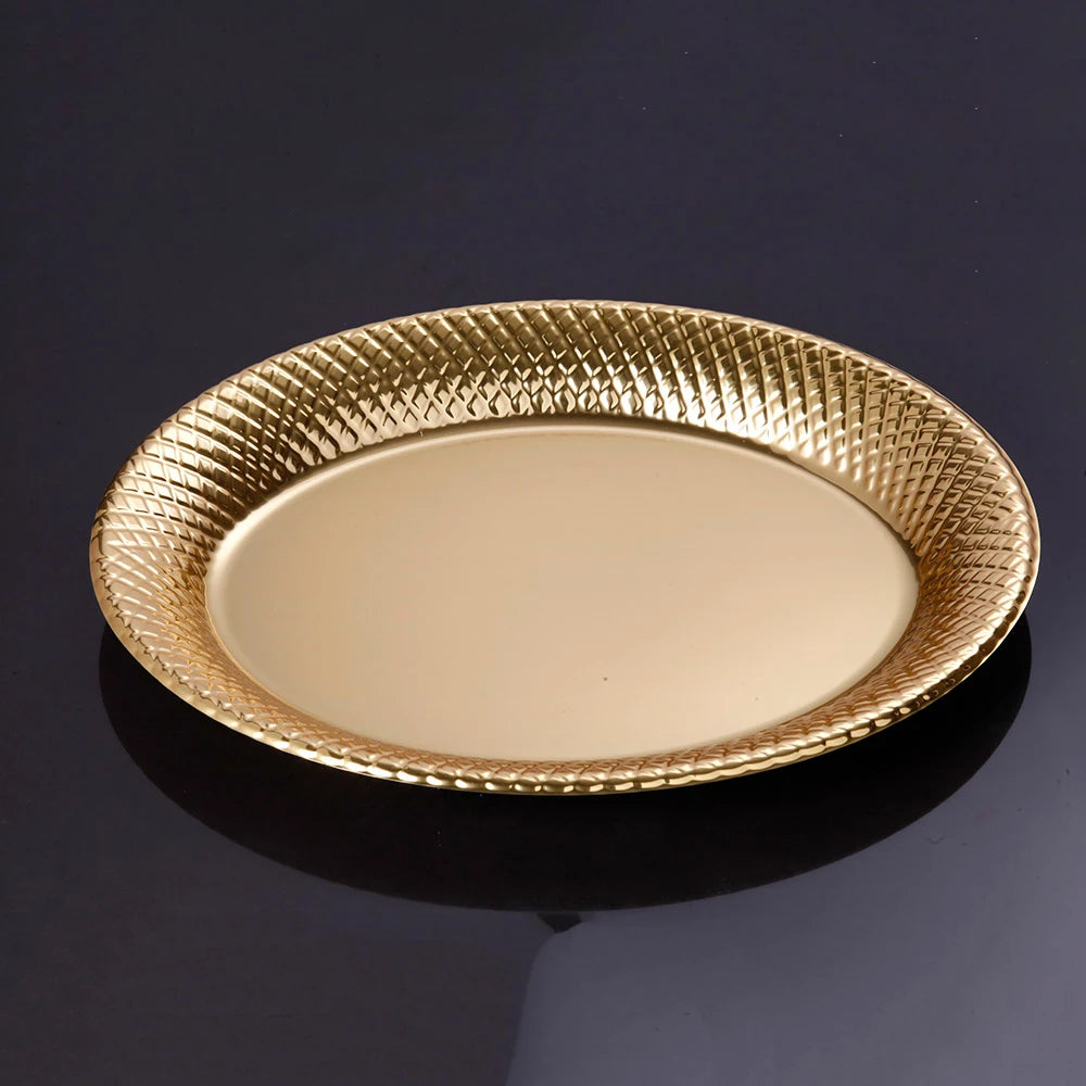 XUELI Catering Events Bulk Wedding Banquet Tableware Eco-friendly Disposable Metallic Gold Silver Plastic Plates Stackable