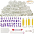 93pcs Cake Decorating Tool SetSugarcraft Cookie Mould Icing Plunger Modelling Cutter ToolAlphabet Letters Rolling PinScissors