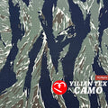 Tiger Stripe Camo Tropical Jungle OEM ODM CVC 50 Cotton 50 Polyester Camo Waterproof Fabric Own Print 245GSM Camouflage Fabric
