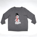 Custom Intarsia Sweater Factory Snowman Knitwear Manufacturer OEM Holiday Fine Gauge Intarsia Sweater Cotton Blend Pullover