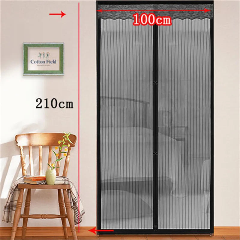Supplier Polyester Magnetic Mesh Screen Door Curtain Hands-Free Anti-Insect Mosquito Net OEM Bulk Order Factory