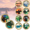 China Famous Scenic Spot West Lake Coin Metal Crafts Zinc Alloy Gold Plated Coin Souvenirs for Tourist