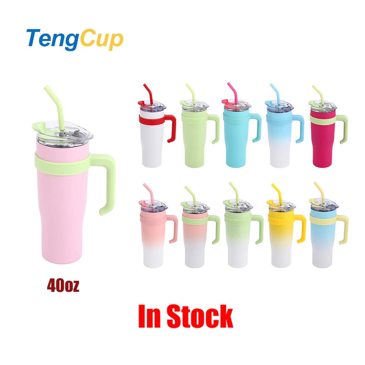 TY 40oz 304 Stainless Steel Vacuum Insulated Tumbler with Handle 12-24 Hours Thermal Insulation Outdoor Sport Use in Stock