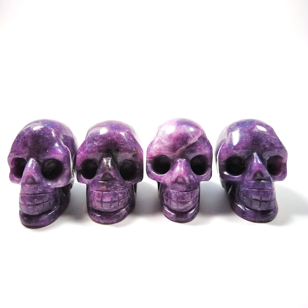 HY Small Amethyst Skulls 2 Inch Natural Crystal Skulls Healing Stone Home Decor Crafts
