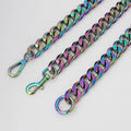Nolvo World Rainbow 30-100cm 22mm Wire Roll Rings Aluminum Chain Metal Detachable Carabiner Rings Bag Strap Chains