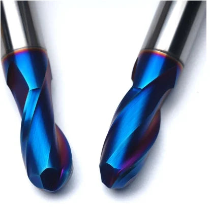 WEIX High Performance CNC Cutting Tool HRC 60 4mm Shank Dia with Blue Nano Coating Solid Carbide 2 4 Flutes Ball Nose End Mill