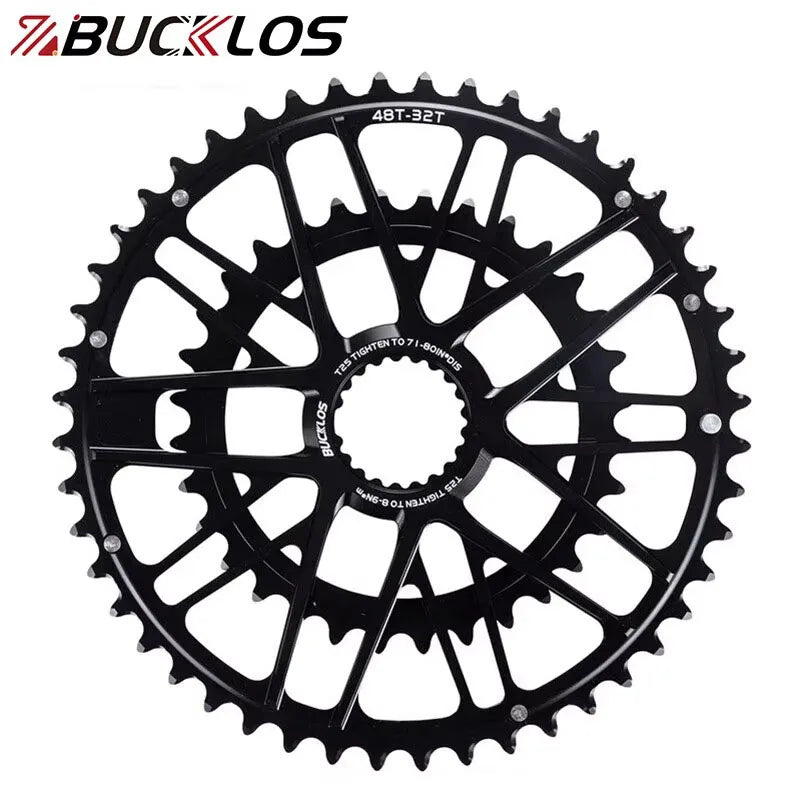 BUCKLOS Bicycle Direct Mount Chainring 48-32T Road Bike Chainwheel Double Speed Road Bicycle Chain Ring