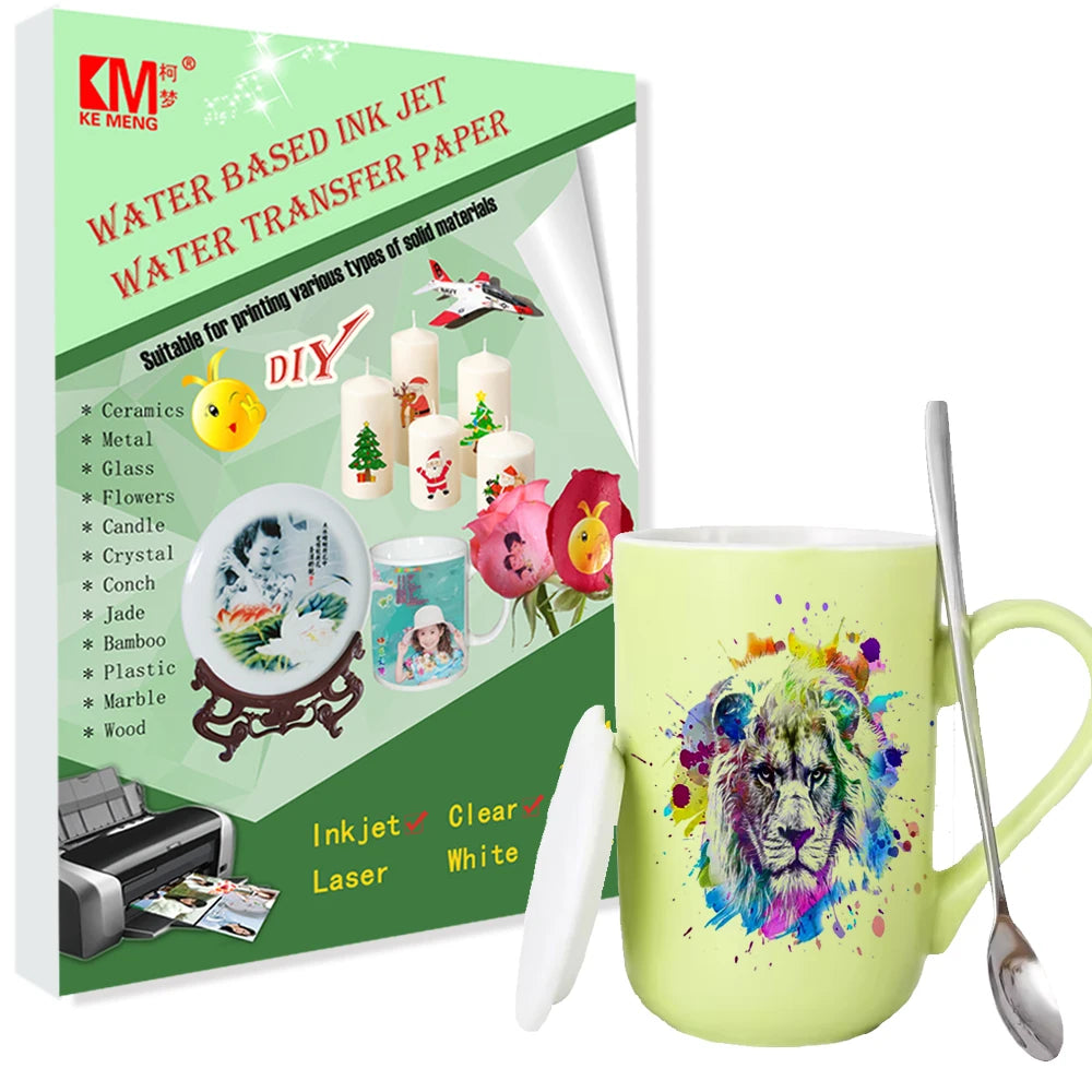Good Quality Self Weeding Inkjet Rub-On Rhinestone White Transfer Paper Water Transfer Custom Logo Decal Paper 20 Sheets/Pack