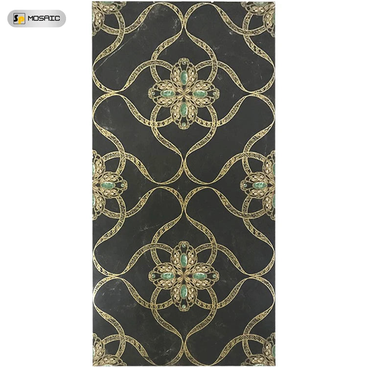 Springletile Tile 600x1200 Interior Luxury Gold Patterned Antique Decorative Tile MegaBDM