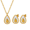 2025 New Jewelry Personality Avocado Egg Shape Necklace Earring Jewelry Sets