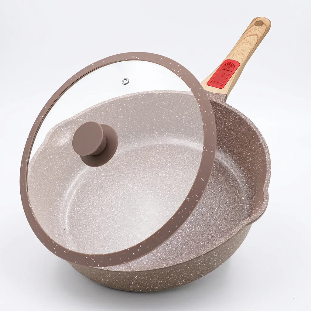 Factory Directly Supply Induction Compatible Ceramic Coating Saute Pan Blue Non-Stick Ceramic Frying Pan with Removable Handle