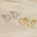 Wholesale Fashion Jewelry 925 Sterling Silver Hollow Out Heart Gold Plated Stud Earring Jewelry for Women