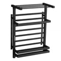 FEIDU Double Electric Heated Towel Rack Digital Display Constant Temperature Timer Wall Mounted Black White Bathroom Hotels