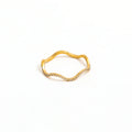 Joolim High End 18K Gold Plated Dainty Waved Zirconia Half Pave Rings for Women Finger Ring New