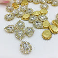 SINONG Three-layer Glass Flower Water Droplet Design White/AB Color Flat Back Loose Seam Water Drill