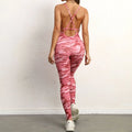New Hip lifting camouflage color women bodysuit no embarrassing line yoga fitness jumpsuit women backless sport jumpsuit