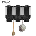 Cheap Price Hotel Shower Soap Dispenser Manual Pump Plastic Black Triple Wall Mounted Shampoo Conditioner Shower Gel Dispenser